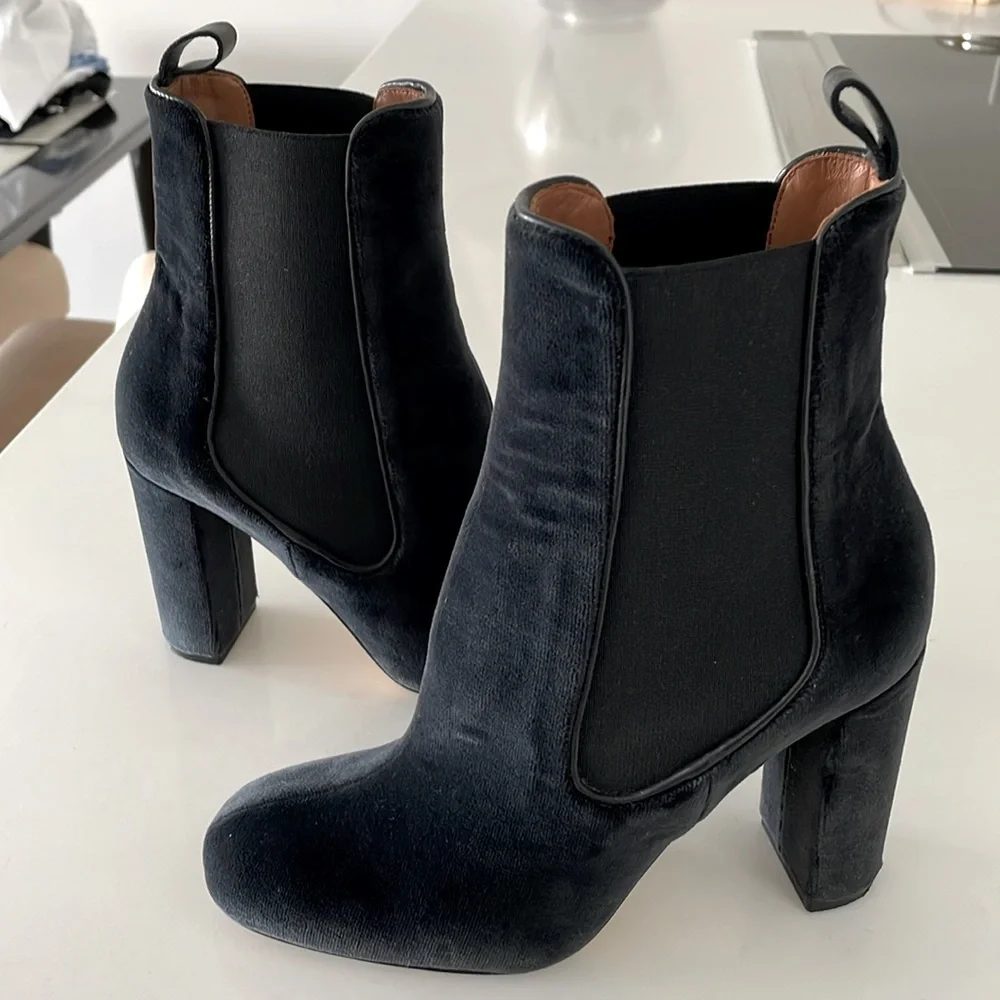 Missoni Black Velvet Ankle Boots - Picture 1 of 12